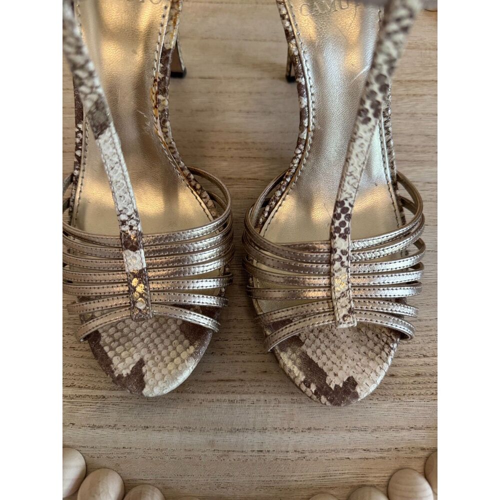 Vince Camuto Metallic Snakeskin Heels Size 7 Club Classics